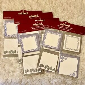 Minted Woodland Wonder Mini Card Set 60 Cards 60 Envelopes Winter Nature Designs